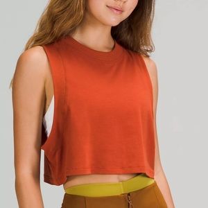 lululemon All Yours crop tank - aztec brick